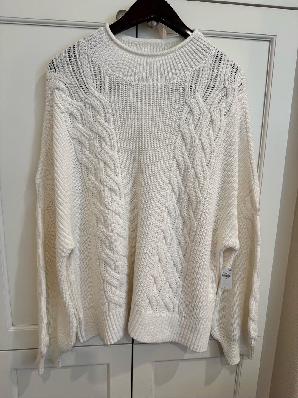 Old Navy Roll Neck Cable Knit Sweater Cream 2X NWT